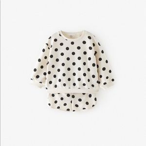 Zara Basics polka dot lounge wear set